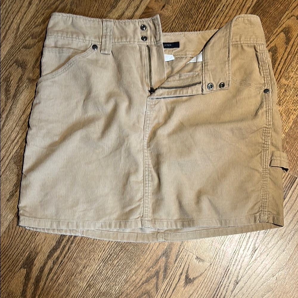 J. Crew Beige Corduroy Mini Skirt